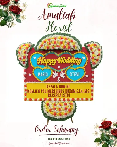 Karangan Papan Bunga Pernikahan di Bedali